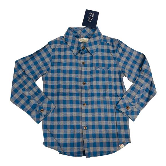 Me & Henry Other - NWT Me & Henry 3/4Y Grey & Blue Atwood Shirt